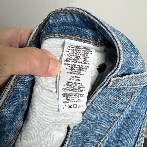 Derek Lam 10 Crosby Womens Size 25 Gia Mid Rise Cropped Flare Two Tone Blue Jean - Picture 12 of 14